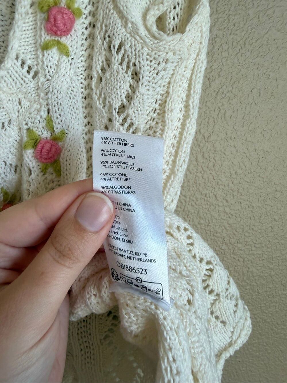 Urban Outfitters Kourtney Floral Embroidered Short Sleeve Cardigan - Picture 7 of 7